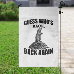 Funny Groundhog Day Garden Flag Retro Guess Whos Back TS10 Print Your Wear