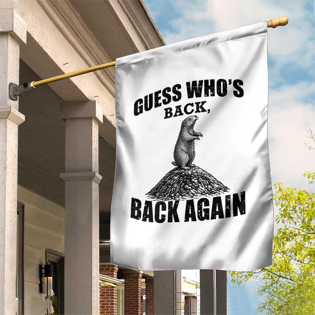 Funny Groundhog Day Garden Flag Retro Guess Whos Back TS10 Print Your Wear