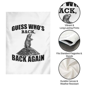 Funny Groundhog Day Garden Flag Retro Guess Whos Back TS10 Print Your Wear