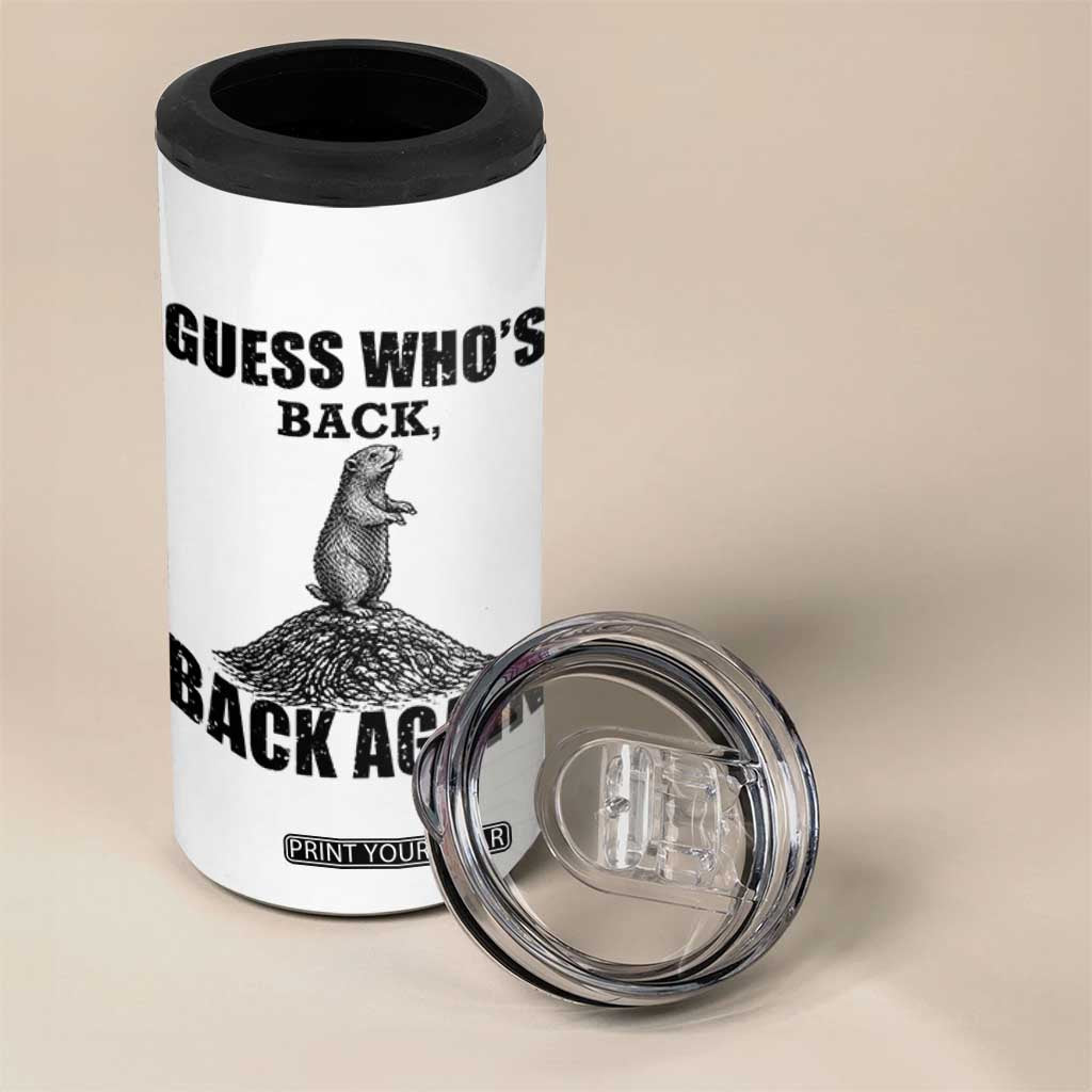 Funny Groundhog Day 4 in 1 Can Cooler Tumbler Retro Guess Whos Back TS10 Print Your Wear