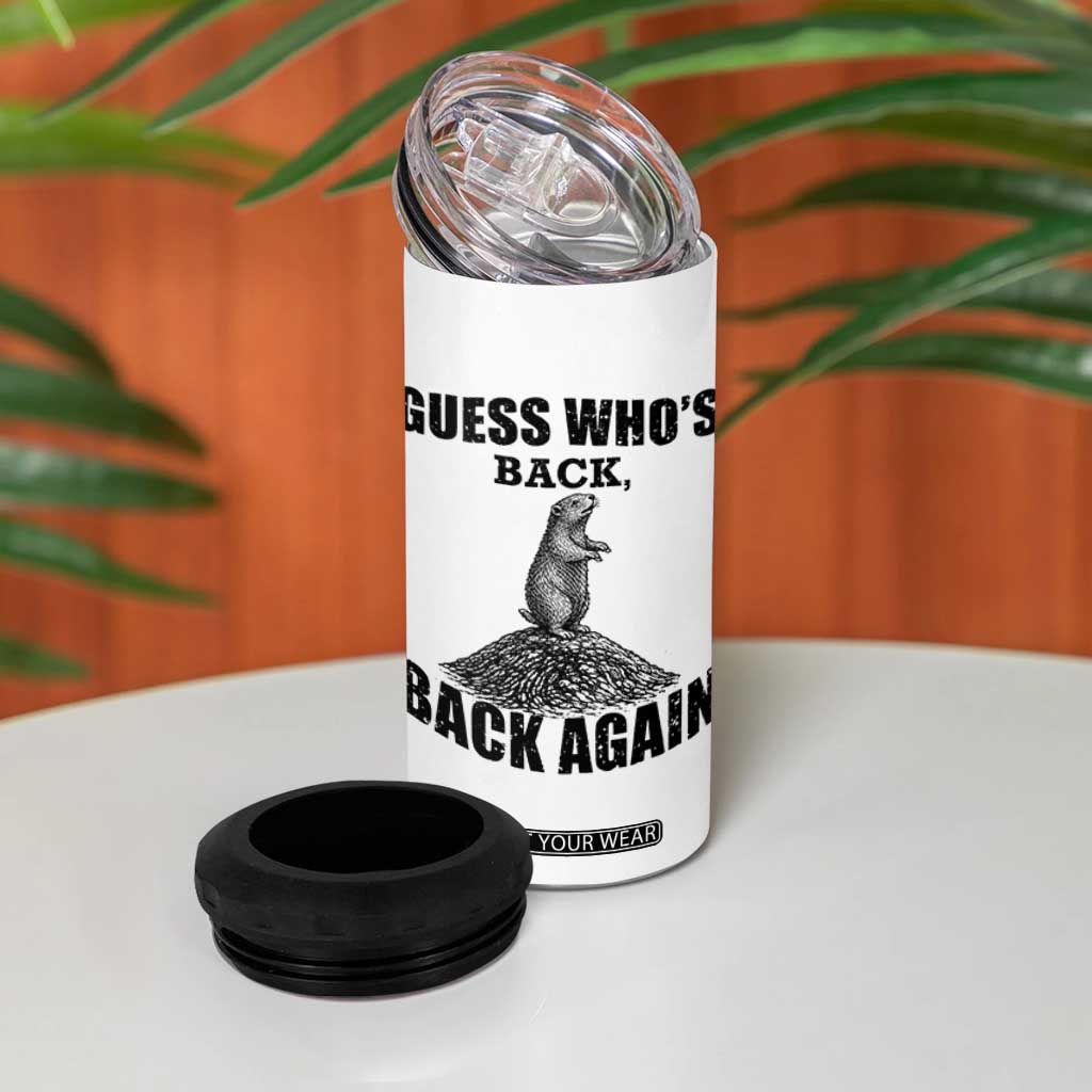 Funny Groundhog Day 4 in 1 Can Cooler Tumbler Retro Guess Whos Back TS10 Print Your Wear