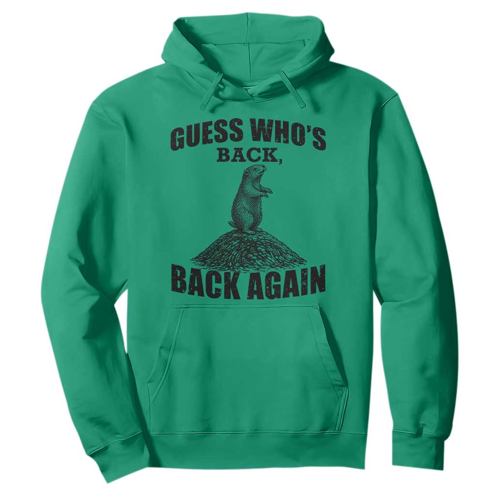 Funny Groundhog Day Hoodie Retro Guess Whos Back TS10 Irish Green Print Your Wear