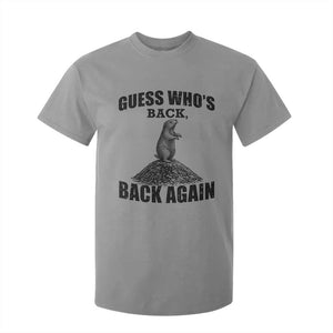 Funny Groundhog Day T Shirt For Kid Retro Guess Whos Back TS10 Sport Gray Print Your Wear
