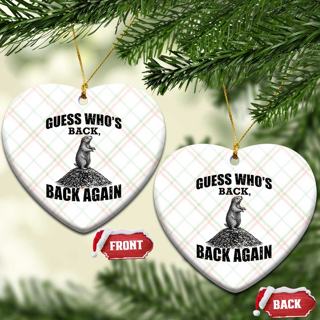 Funny Groundhog Day Ceramic Ornament Retro Guess Whos Back TS10 Print Your Wear