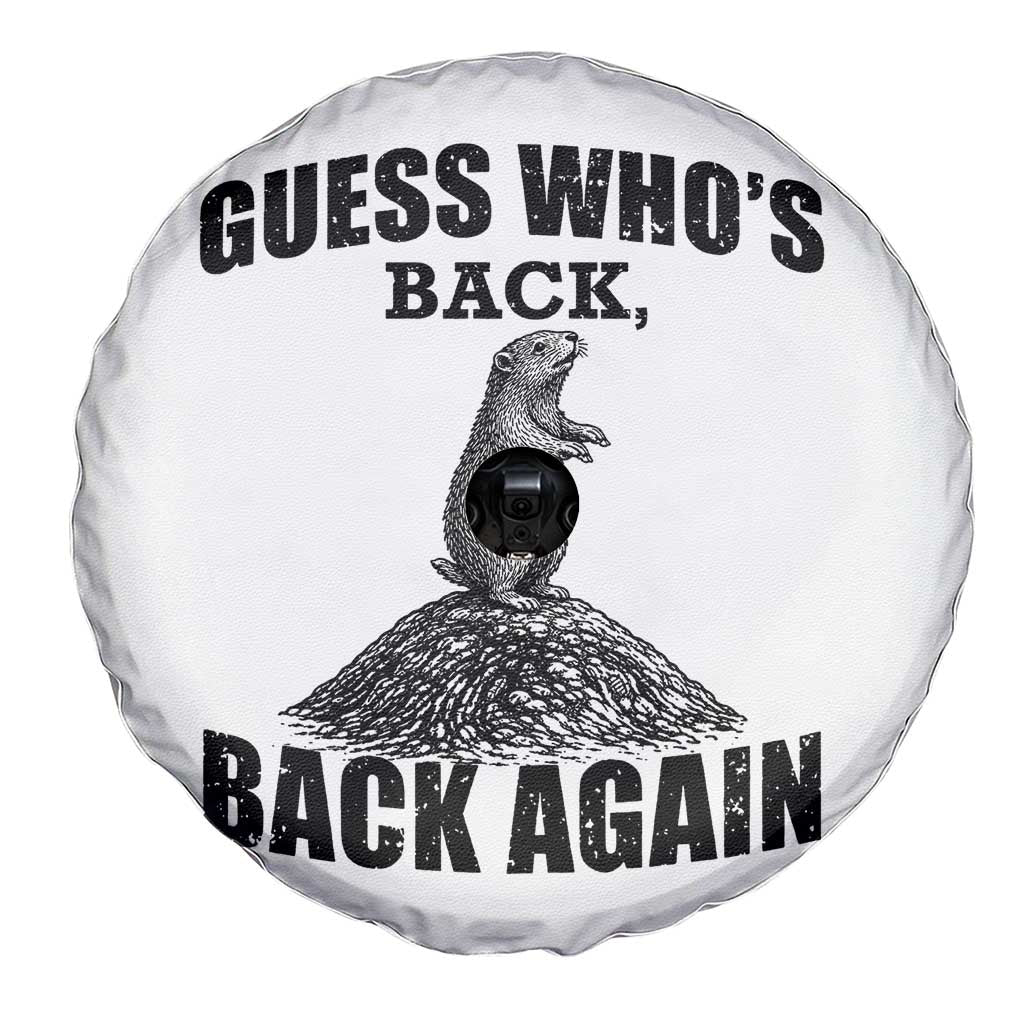 Funny Groundhog Day Spare Tire Cover Retro Guess Whos Back TS10 Print Your Wear