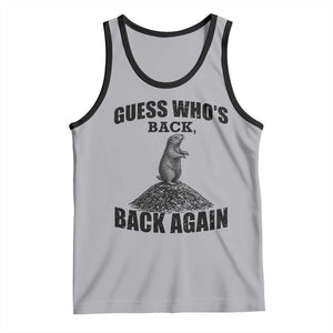 Funny Groundhog Day Tank Top Retro Guess Whos Back TS10 Athletic Heather Black Print Your Wear