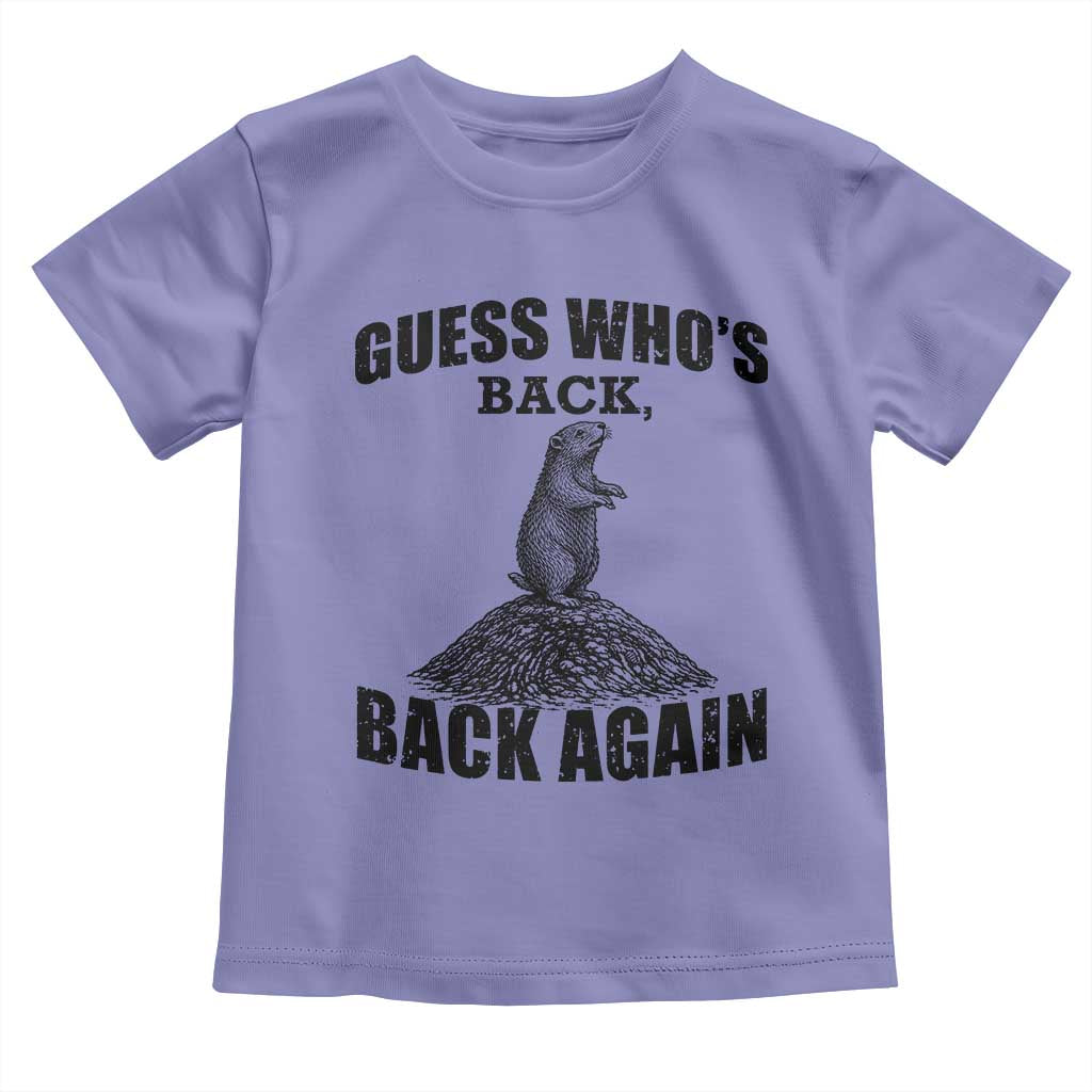 Funny Groundhog Day Toddler T Shirt Retro Guess Whos Back TS10 Violet Print Your Wear