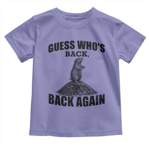 Funny Groundhog Day Toddler T Shirt Retro Guess Whos Back TS10 Violet Print Your Wear