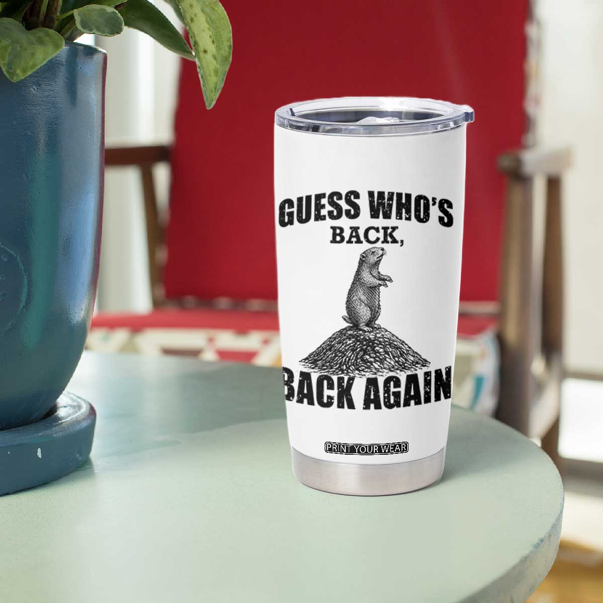 Funny Groundhog Day Tumbler Cup Retro Guess Whos Back TS10 Print Your Wear