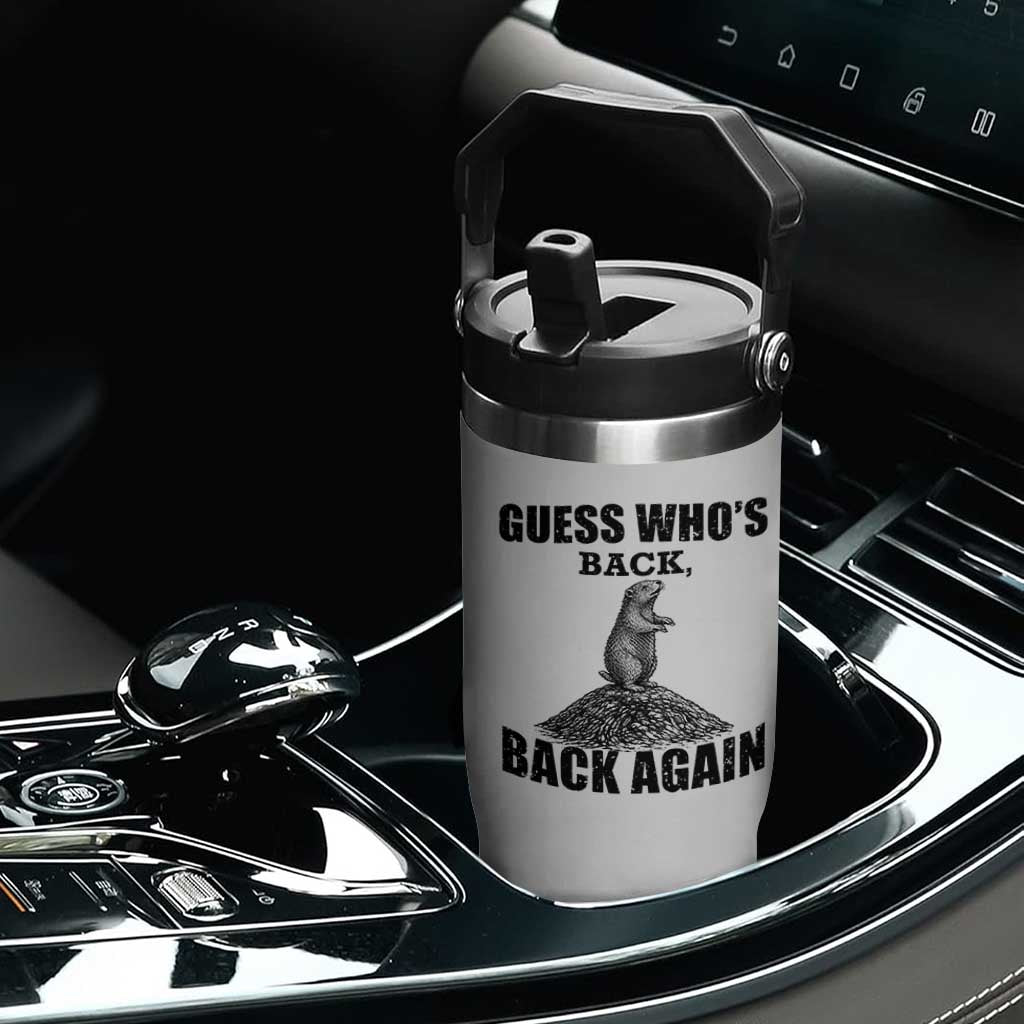 Funny Groundhog Day Flip Straw Tumbler Retro Guess Whos Back TS10 Print Your Wear