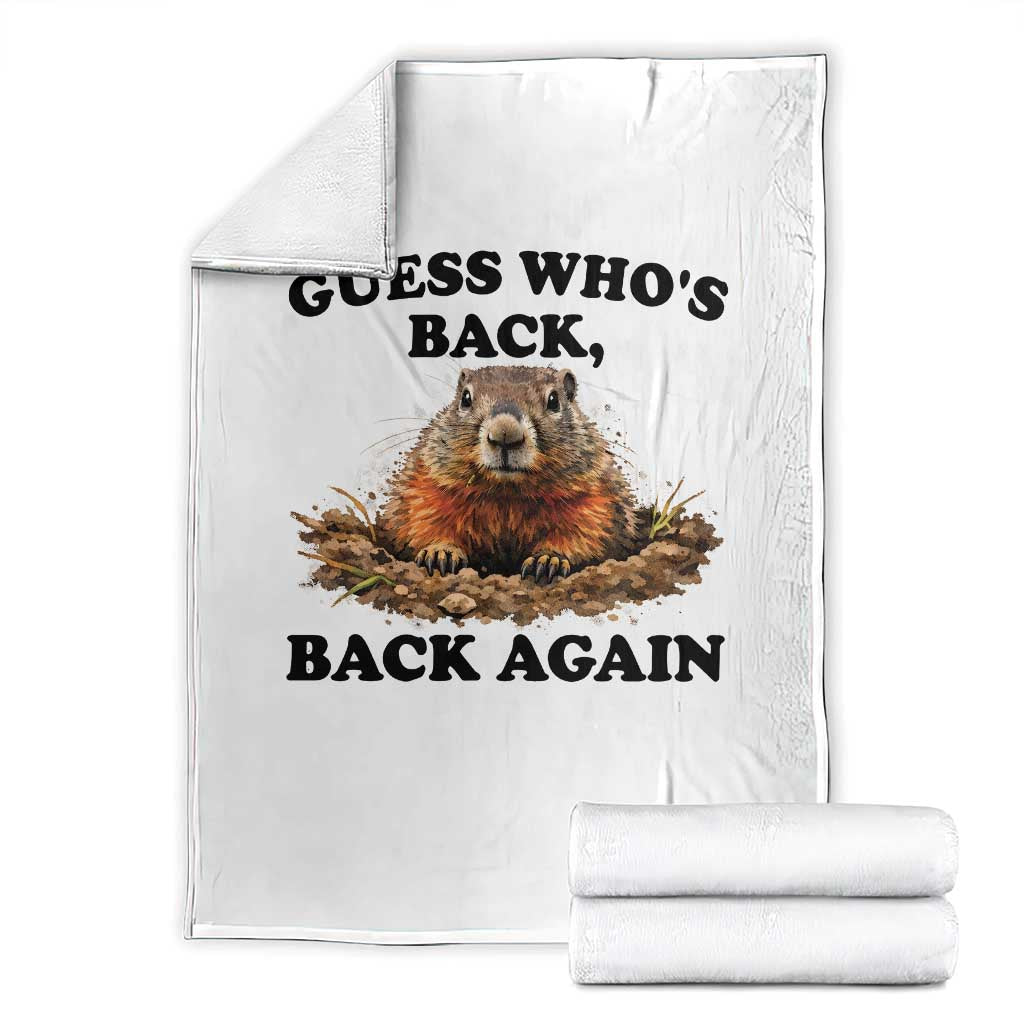 Groundhog Day Throw Blanket Funny Woodchuck Guess Whos Back TS10 White Print Your Wear