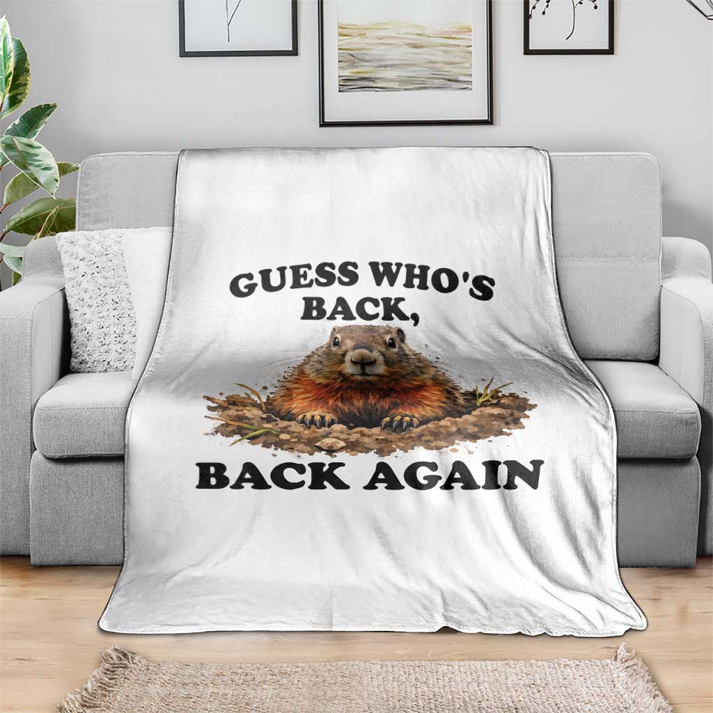 Groundhog Day Throw Blanket Funny Woodchuck Guess Whos Back TS10 Print Your Wear