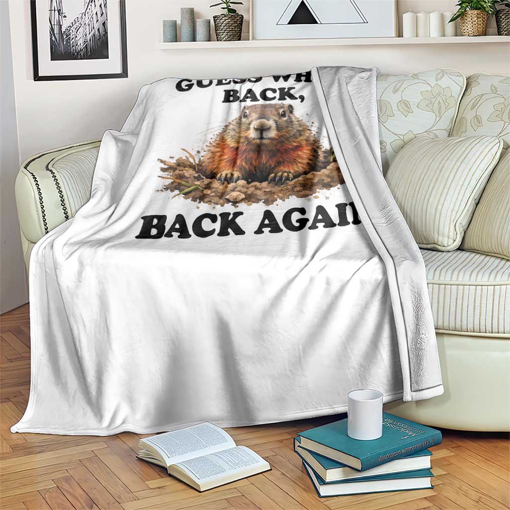 Groundhog Day Throw Blanket Funny Woodchuck Guess Whos Back TS10 Print Your Wear
