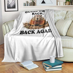 Groundhog Day Throw Blanket Funny Woodchuck Guess Whos Back TS10 Print Your Wear