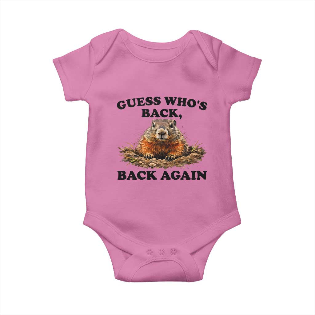 Groundhog Day Baby Onesie Funny Woodchuck Guess Whos Back TS10 Azalea Print Your Wear