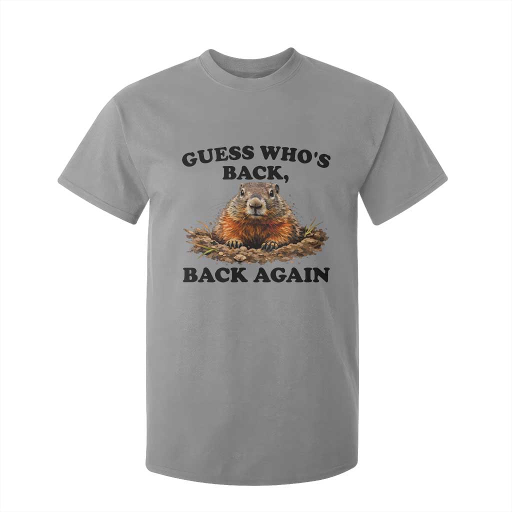Groundhog Day T Shirt For Kid Funny Woodchuck Guess Whos Back TS10 Sport Gray Print Your Wear