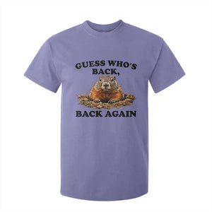 Groundhog Day T Shirt For Kid Funny Woodchuck Guess Whos Back TS10 Violet Print Your Wear