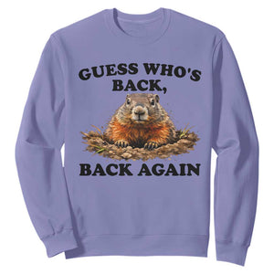 Groundhog Day Sweatshirt Funny Woodchuck Guess Whos Back TS10 Violet Print Your Wear