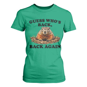 Groundhog Day T Shirt For Women Funny Woodchuck Guess Whos Back TS10 Irish Green Print Your Wear