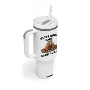 Groundhog Day Tumbler With Handle Funny Woodchuck Guess Whos Back TS10 Print Your Wear