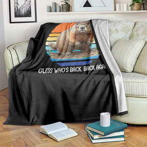 Groundhog Day Throw Blanket Retro Vintage Funny Woodchuck Guess Whos Back TS10 Print Your Wear