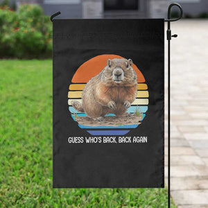 Groundhog Day Garden Flag Retro Vintage Funny Woodchuck Guess Whos Back TS10 Print Your Wear