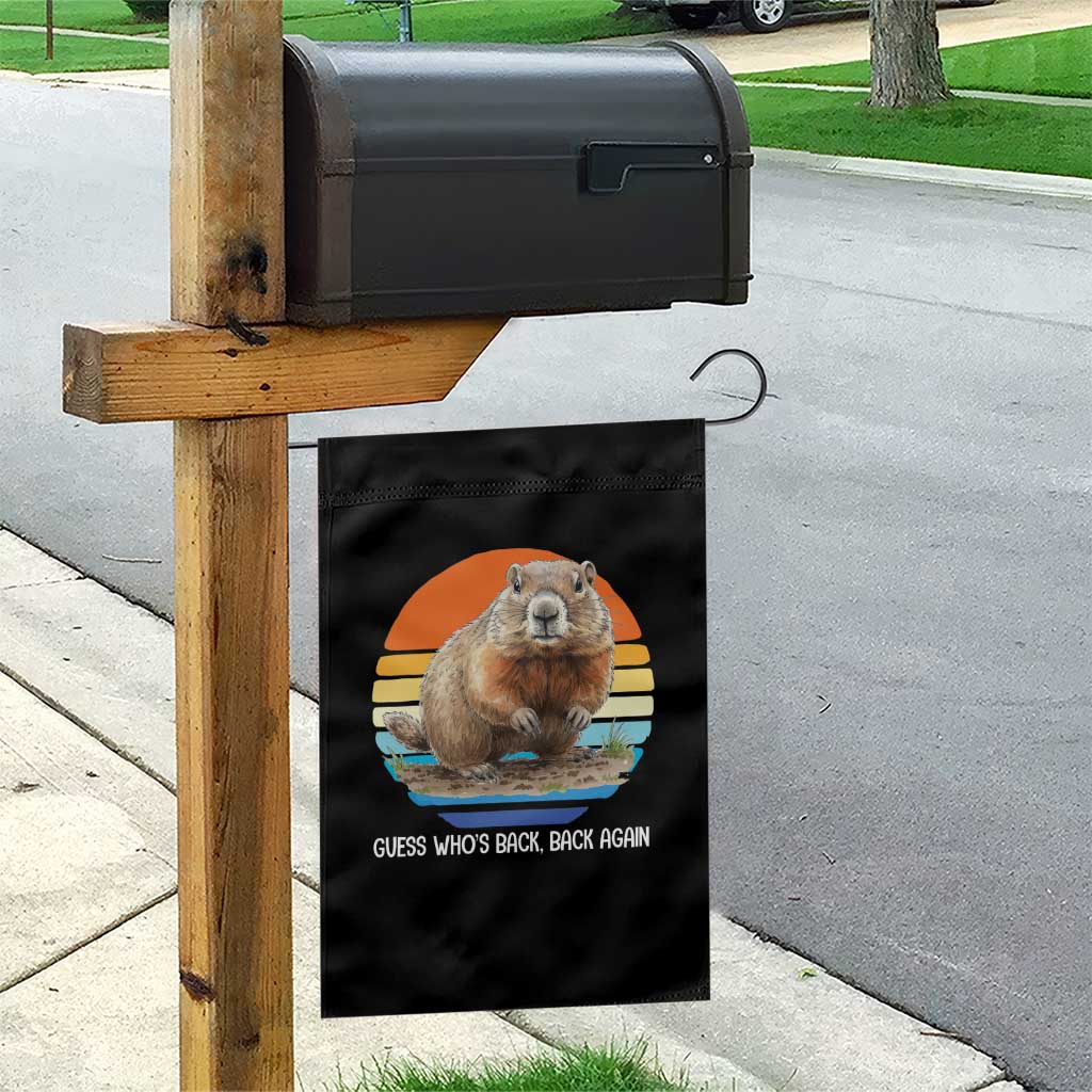 Groundhog Day Garden Flag Retro Vintage Funny Woodchuck Guess Whos Back TS10 Print Your Wear