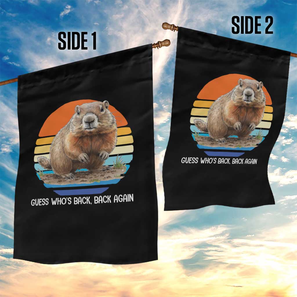 Groundhog Day Garden Flag Retro Vintage Funny Woodchuck Guess Whos Back TS10 Print Your Wear