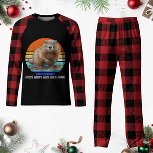 Groundhog Day Plaid Pajama Set Retro Vintage Funny Woodchuck Guess Whos Back TS10 Buffalo Plaid Print Your Wear