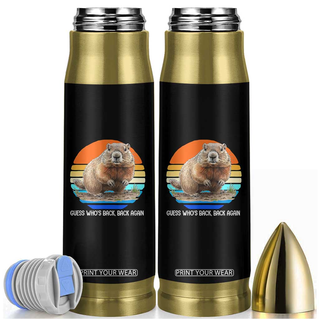 Groundhog Day Bullet Tumbler Retro Vintage Funny Woodchuck Guess Whos Back TS10 Black Print Your Wear