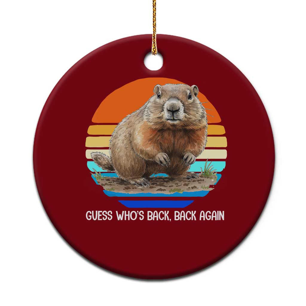Groundhog Day Ceramic Ornament Retro Vintage Funny Woodchuck Guess Whos Back TS10 1pc Red Print Your Wear
