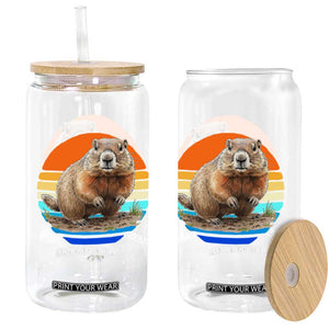 Groundhog Day Glass Can Retro Vintage Funny Woodchuck Guess Whos Back TS10 Print Your Wear