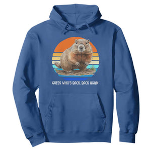 Groundhog Day Hoodie Retro Vintage Funny Woodchuck Guess Whos Back TS10 Royal Blue Print Your Wear