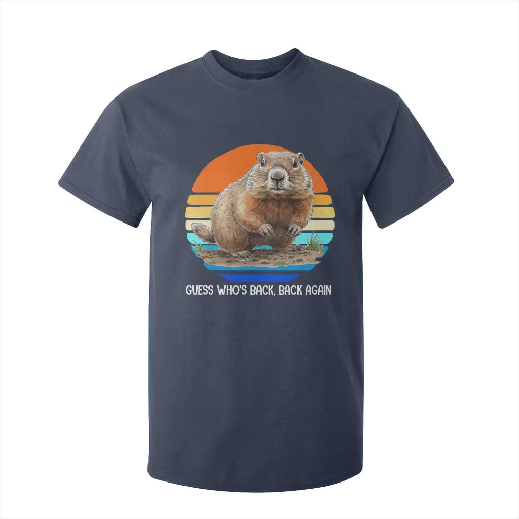 Groundhog Day T Shirt For Kid Retro Vintage Funny Woodchuck Guess Whos Back TS10 Navy Print Your Wear