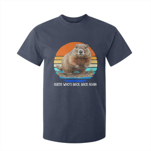 Groundhog Day T Shirt For Kid Retro Vintage Funny Woodchuck Guess Whos Back TS10 Navy Print Your Wear