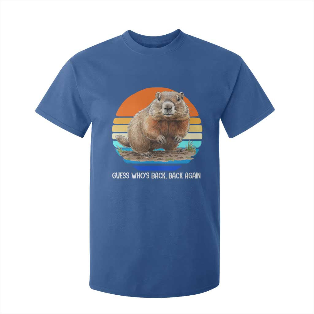 Groundhog Day T Shirt For Kid Retro Vintage Funny Woodchuck Guess Whos Back TS10 Royal Blue Print Your Wear