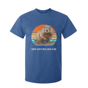 Groundhog Day T Shirt For Kid Retro Vintage Funny Woodchuck Guess Whos Back TS10 Royal Blue Print Your Wear