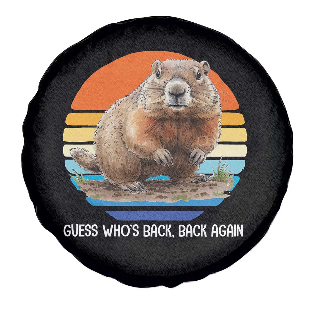 Groundhog Day Spare Tire Cover Retro Vintage Funny Woodchuck Guess Whos Back TS10 Print Your Wear