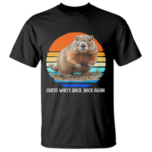 Groundhog Day T Shirt Retro Vintage Funny Woodchuck Guess Whos Back TS10 Black Print Your Wear