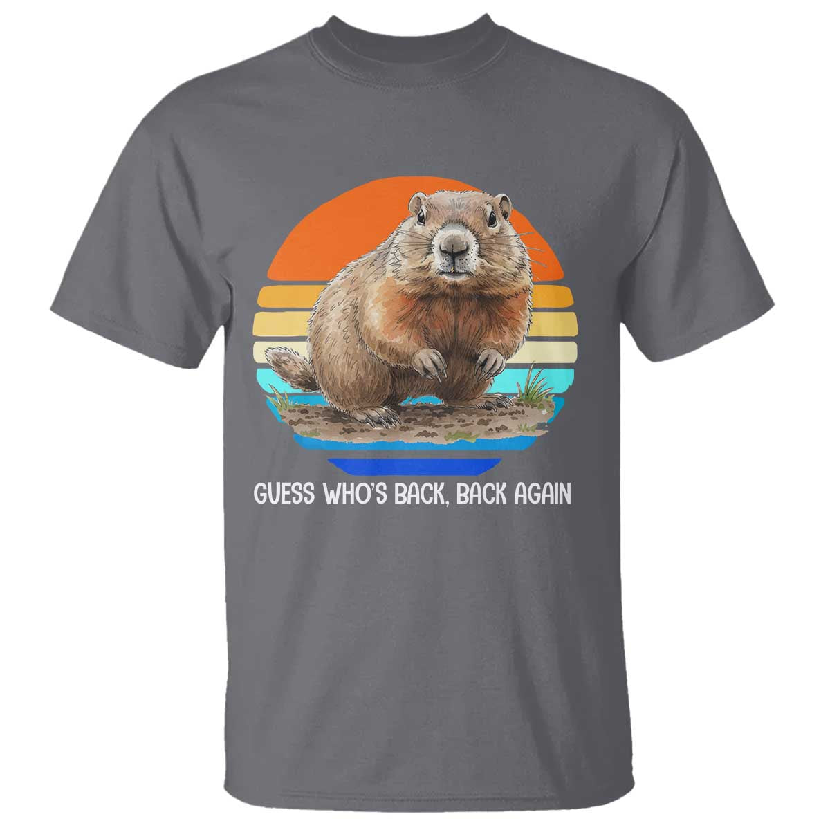 Groundhog Day T Shirt Retro Vintage Funny Woodchuck Guess Whos Back TS10 Charcoal Print Your Wear
