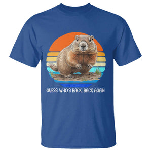 Groundhog Day T Shirt Retro Vintage Funny Woodchuck Guess Whos Back TS10 Royal Blue Print Your Wear