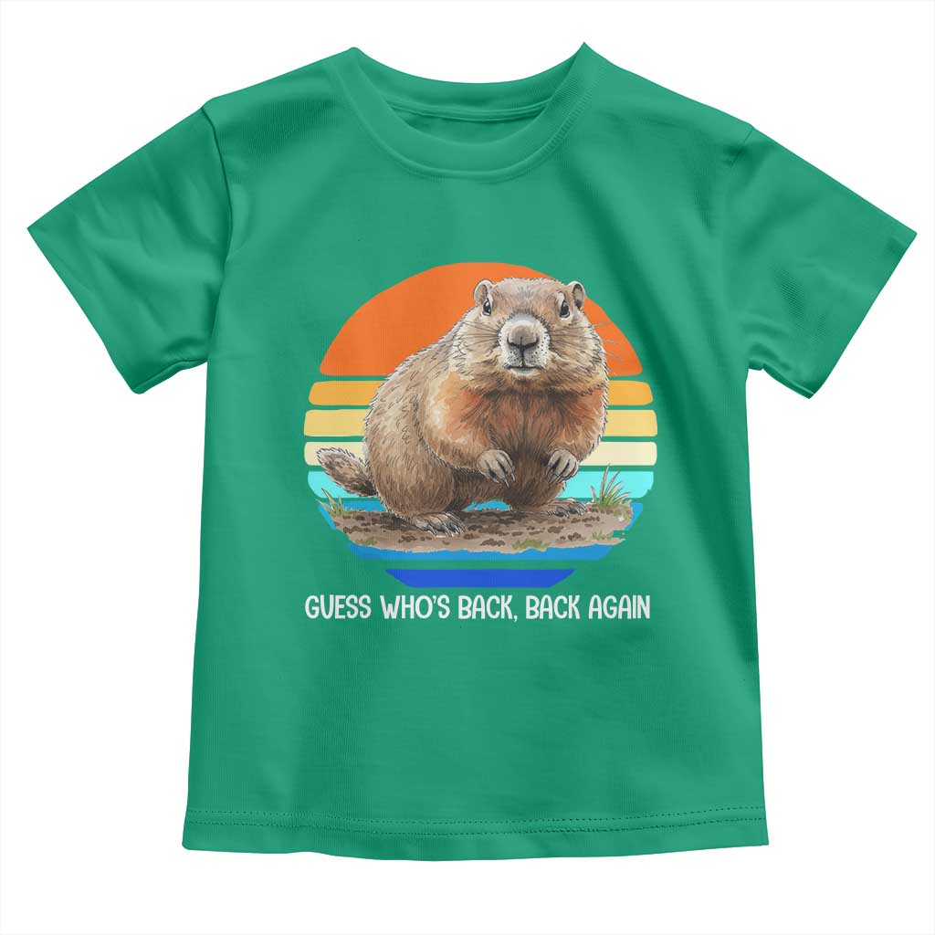 Groundhog Day Toddler T Shirt Retro Vintage Funny Woodchuck Guess Whos Back TS10 Irish Green Print Your Wear