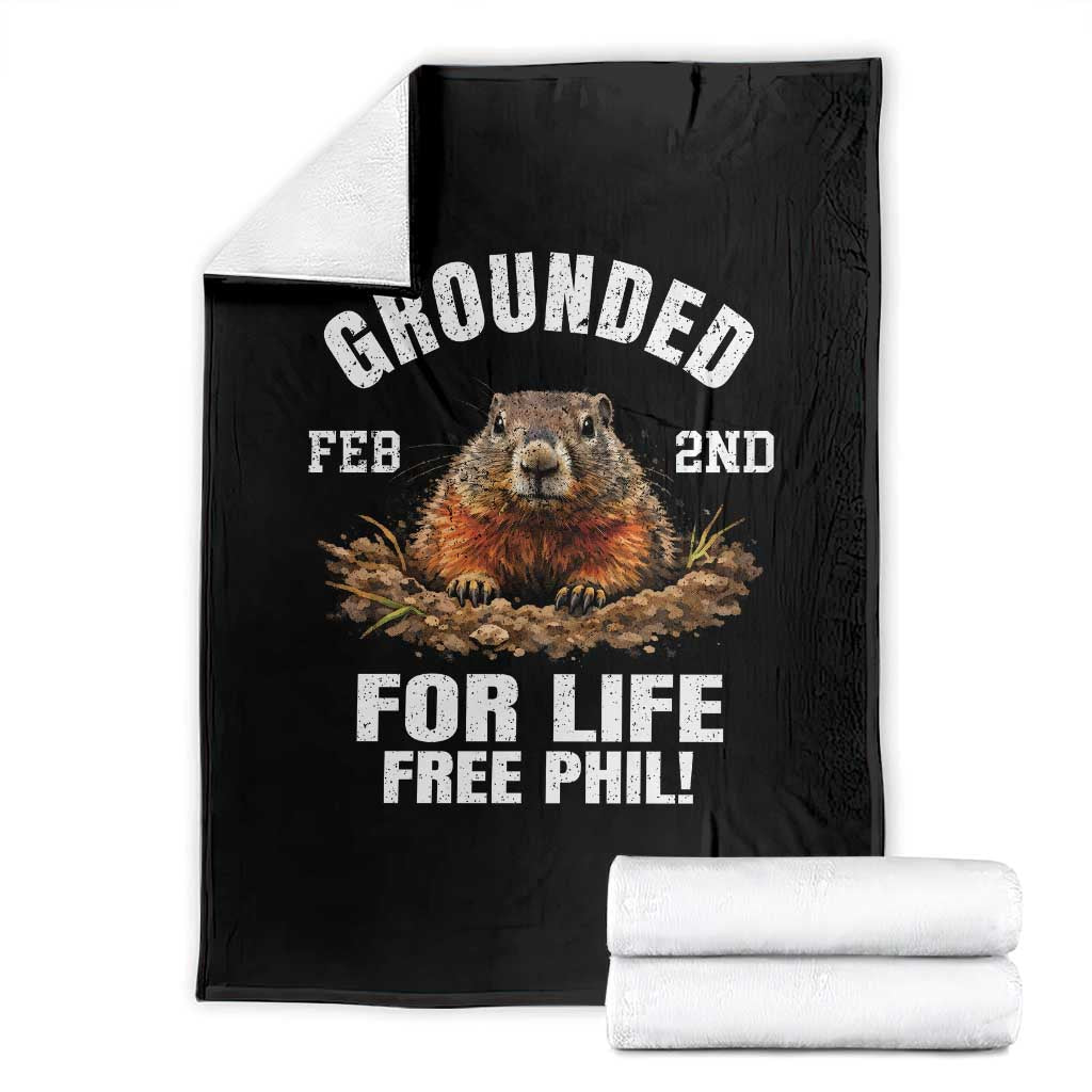 Funny Groundhog Throw Blanket Grounded For Life Ground Hog Day TS10 Black Print Your Wear