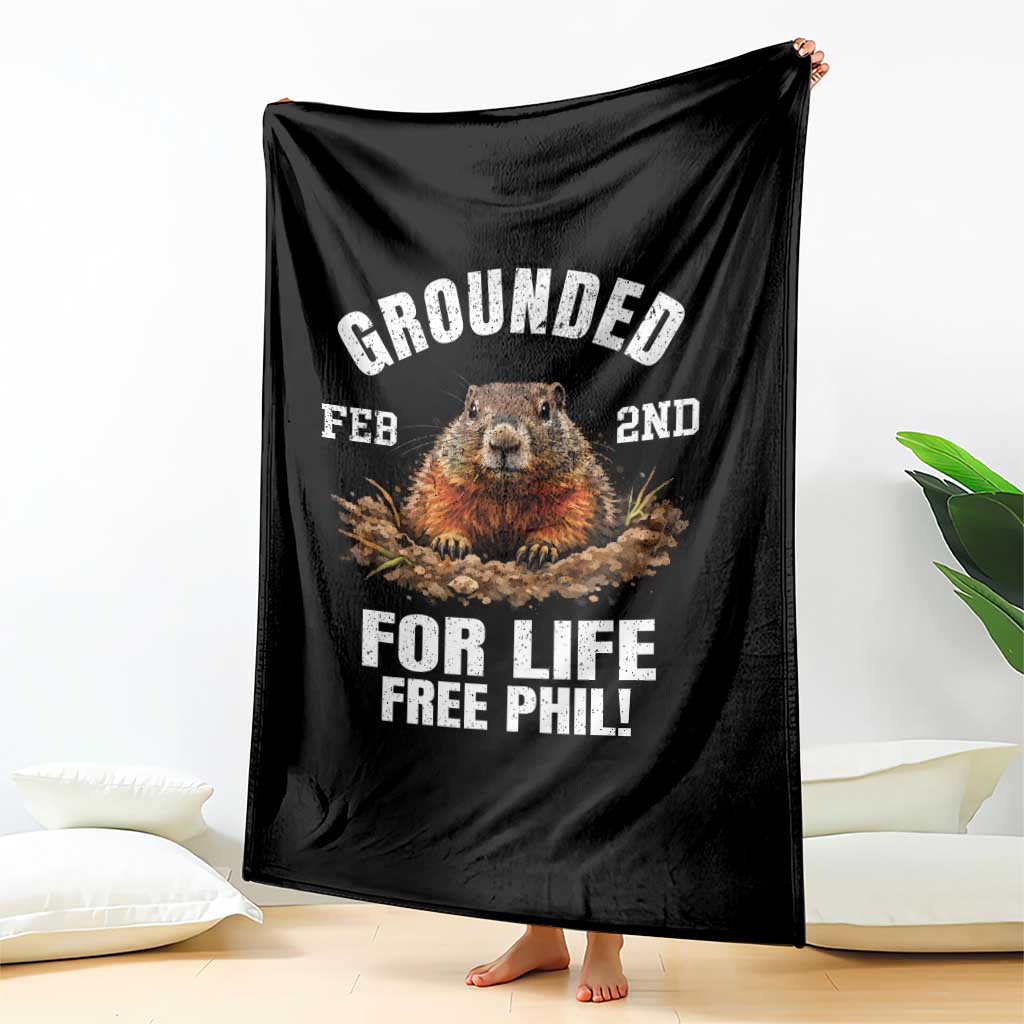 Funny Groundhog Throw Blanket Grounded For Life Ground Hog Day TS10 Print Your Wear