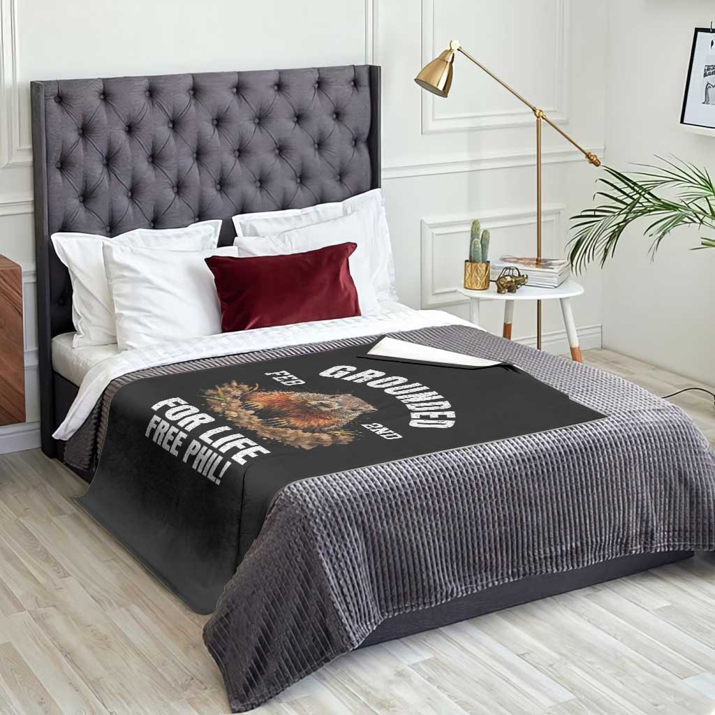Funny Groundhog Throw Blanket Grounded For Life Ground Hog Day TS10 Print Your Wear