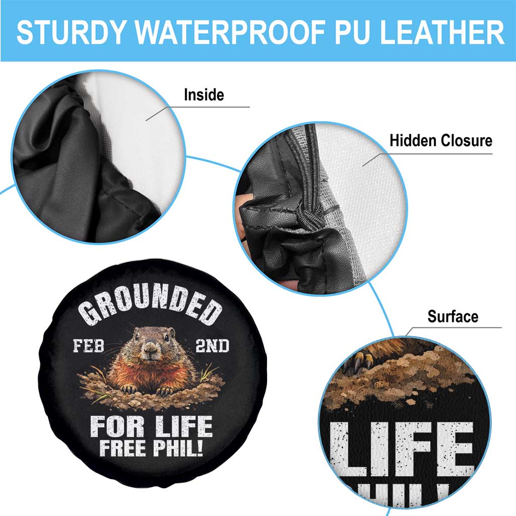 Funny Groundhog Spare Tire Cover Grounded For Life Ground Hog Day TS10 Print Your Wear