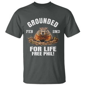 Funny Groundhog T Shirt Grounded For Life Ground Hog Day TS10 Dark Heather Print Your Wear
