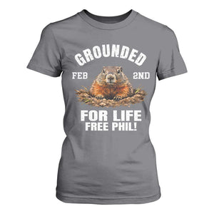 Funny Groundhog T Shirt For Women Grounded For Life Ground Hog Day TS10 Charcoal Print Your Wear
