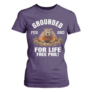 Funny Groundhog T Shirt For Women Grounded For Life Ground Hog Day TS10 Purple Print Your Wear
