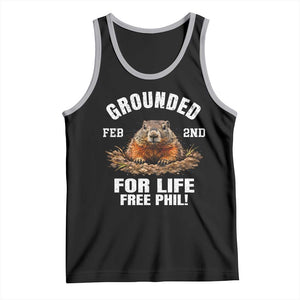 Funny Groundhog Tank Top Grounded For Life Ground Hog Day TS10 Black Athletic Heather Print Your Wear